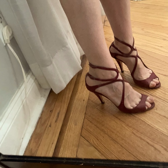 Strappy Red Heels - Picture 1 of 2